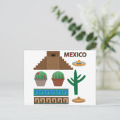 mexicaanse piramide briefkaart (Staand voorkant)