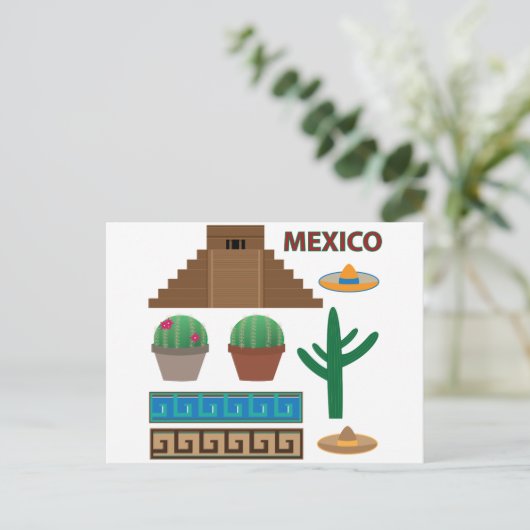 mexicaanse piramide briefkaart (Staand voorkant)