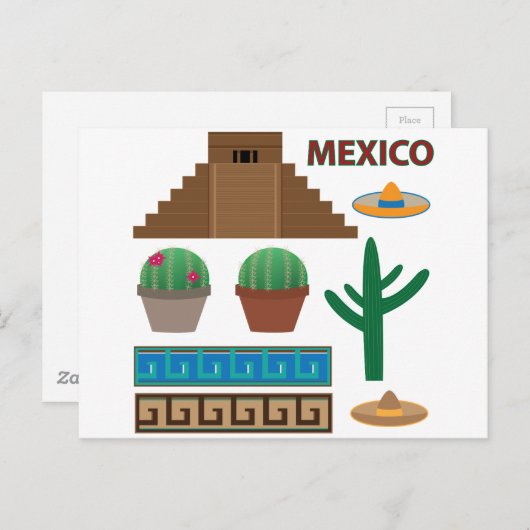 mexicaanse piramide briefkaart (Voorkant / Achterkant)