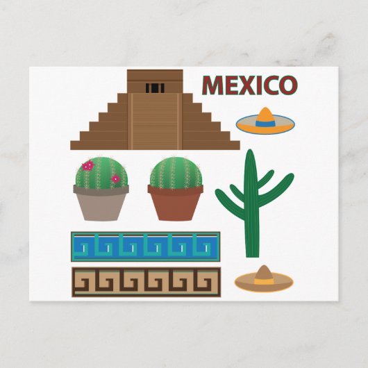 mexicaanse piramide briefkaart (Voorkant)