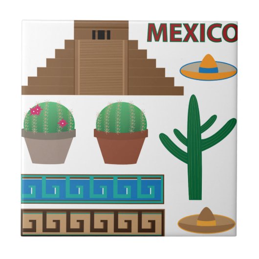 mexicaanse piramide tegeltje (Voorkant)