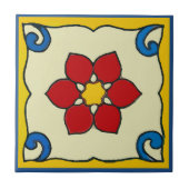 Mexicaanse Poinsettia Tile Tegeltje (Voorkant)