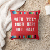 Mexicaanse Poncho Deken Rood – Aangepaste kussen (Deken)