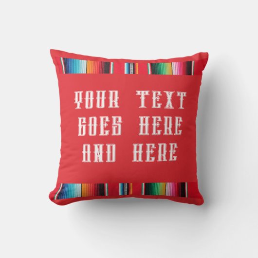 Mexicaanse Poncho Deken Rood – Aangepaste kussen (Voorkant)