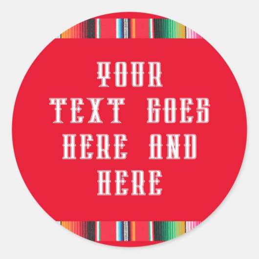 Mexicaanse poncho deken serape tekst Sticker (Voorkant)