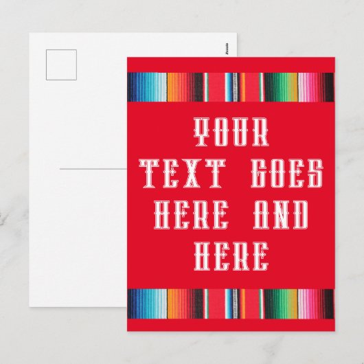 Mexicaanse poncho deken serape Vakantie Briefkaart (Voorkant / Achterkant)