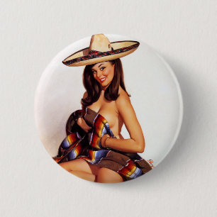 Mexicaanse pop omhoog ronde button 5,7 cm