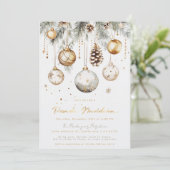 Mexicaanse Posada Navideña Elegant Goud Wit Kaart (Staand voorkant)