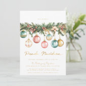 Mexicaanse Posada Navideña Kleurrijke Ornamenten Kaart (Staand voorkant)