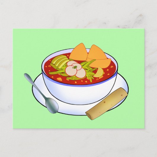 Mexicaanse Pozole Rojo De Pollo Briefkaart (Voorkant)