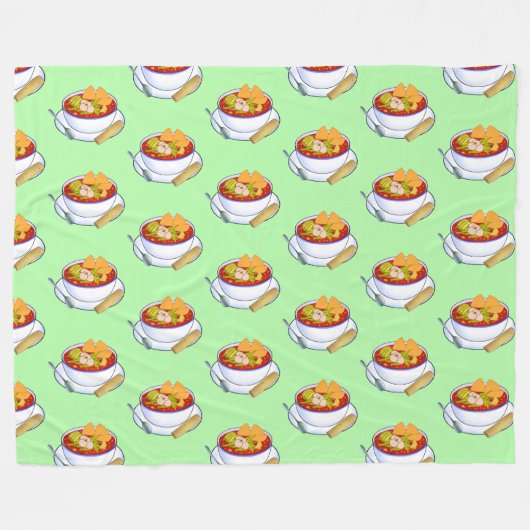 Mexicaanse Pozole Rojo De Pollo Fleece Deken (Voorkant (Horizontaal))