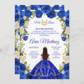 Mexicaanse prinses Crown Navy Charra 15 Uitnodigin Kaart (Voorkant / Achterkant)