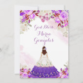 Mexicaanse prinses Paars Quinceanera Butterfly Kaart (Achterkant)