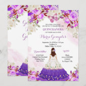 Mexicaanse prinses Paars Quinceanera Butterfly Kaart (Voorkant / Achterkant)
