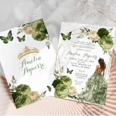 Mexicaanse Prinses Vlinder salie groene Quinceañer Kaart