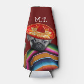 Mexicaanse pug dog gepersonaliseerde fles koeler (Voorkant)