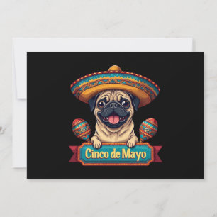 Mexicaanse Pug Dog Sombrero Cinco De Mayo Kaart