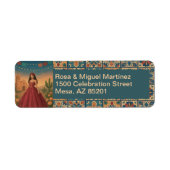  Mexicaanse Quinceañera Theme Return Adres Etiket (Voorkant)