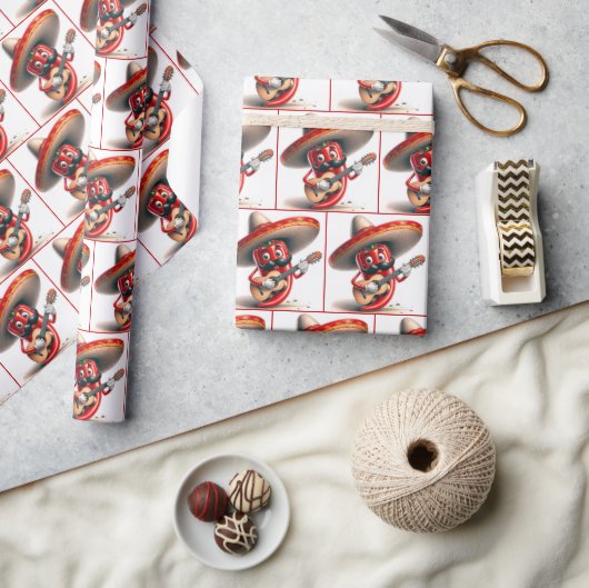 Mexicaanse Red Chili Pepper gitarist Cadeaupapier (Crafts)