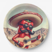 Mexicaanse Red Chili Pepper gitarist Papieren Bordje (Voorkant)