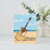 Mexicaanse reisposter Guitar Beach Briefkaart (Staand voorkant)