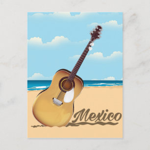 Mexicaanse reisposter Guitar Beach Briefkaart
