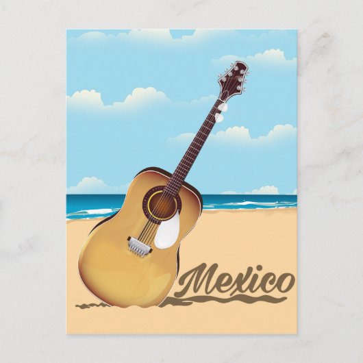 Mexicaanse reisposter Guitar Beach Briefkaart (Voorkant)