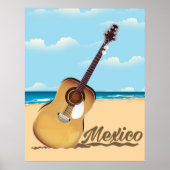 Mexicaanse reisposter Guitar Beach Poster (Voorkant)