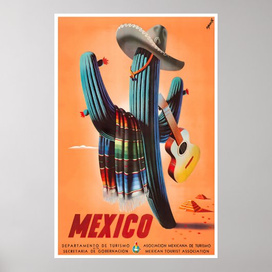 Mexicaanse Reisposter Mexicaanse Kunst Cactus Prin Poster (Voorkant)