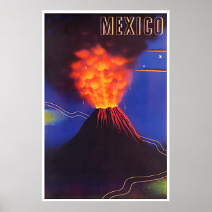 Mexicaanse Reisposter Volcan Paricutin Vulkaan Kun Poster