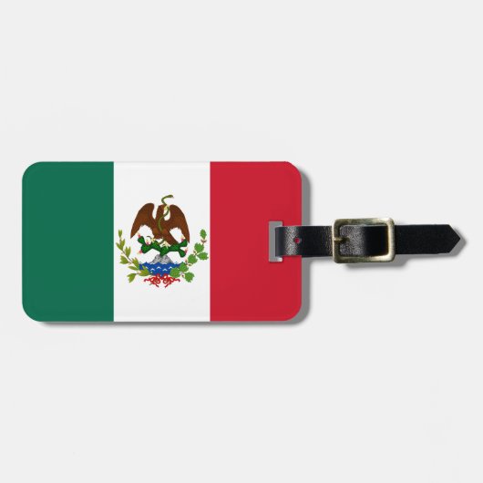 Mexicaanse Republiek Vlag: 1824-1835, Santa Anna Bagagelabel (Voorkant horizontaal)