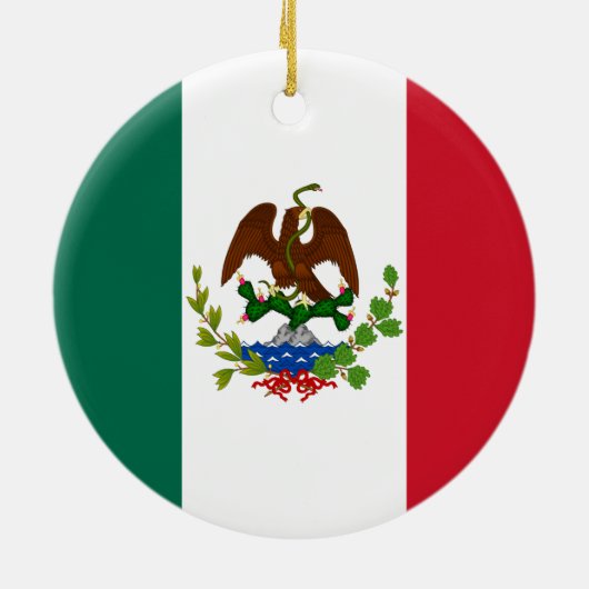 Mexicaanse Republiek Vlag: 1824-1835, Santa Anna Keramisch Ornament (Achterkant)