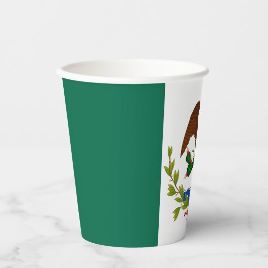 Mexicaanse Republiek Vlag: 1824-1835, Santa Anna Papieren Bekers (Voorkant)