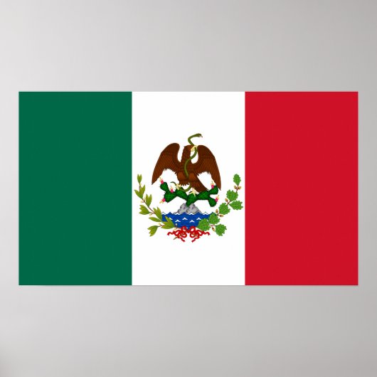Mexicaanse Republiek vlag 1835, Mexicanos Latino Poster (Voorkant)