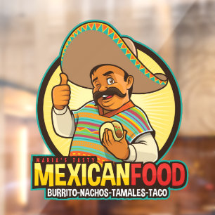 Mexicaanse restaurantetasty vers aanpassen raamsticker