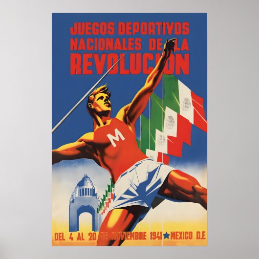 Mexicaanse Revolutie Spellen Poster Oud WW2 (Voorkant)