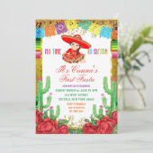 Mexicaanse Rode Charra eerste verjaardag Fiesta In Kaart (Staand voorkant)