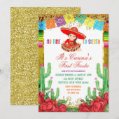 Mexicaanse Rode Charra eerste verjaardag Fiesta In Kaart (Voorkant / Achterkant)