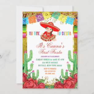 Mexicaanse Rode Charra eerste verjaardag Fiesta In Kaart