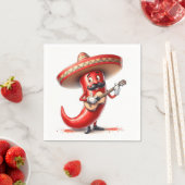 Mexicaanse rode chili peper met gitaar servet (Insitu)