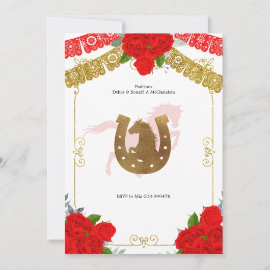 Mexicaanse rode en gouden rozen Tweeling Los Tres  Kaart (Achterkant)