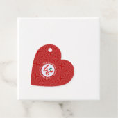 Mexicaanse rode liefde vlag gepersonaliseerd bedankjes labels (In situ)