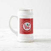 Mexicaanse rode liefde vlag gepersonaliseerd bierpul (Links)