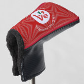 Mexicaanse rode liefde vlag gepersonaliseerd golfheadcover (3/4 voorkant)