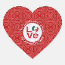 Mexicaanse rode liefde vlag gepersonaliseerd