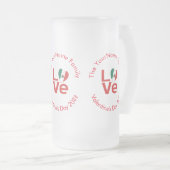 Mexicaanse rode liefde vlag gepersonaliseerd matglas bierpul (Voorkant rechts)