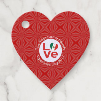 Mexicaanse Rode LOVE Vlag Persoonlijk  Bedankjes Labels