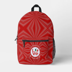 Mexicaanse Rode LOVE Vlag Persoonlijk Bedrukte Rugzak