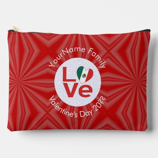 Mexicaanse Rode LOVE Vlag Persoonlijk Etui (Voorkant)