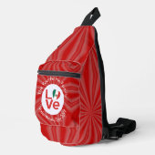 Mexicaanse Rode LOVE Vlag Persoonlijk Sling Bag (Rechterhoek)